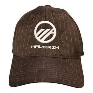 Maverik Hat Cap Fitted Mens One Size Brown Pinstripe Flexfit Yupoong Lacrosse